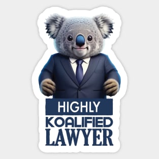 Just a Highly Koalified Lawyer Koala 2 Sticker